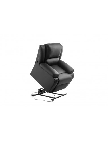 Fauteuil relax électrique noir en simili cuir