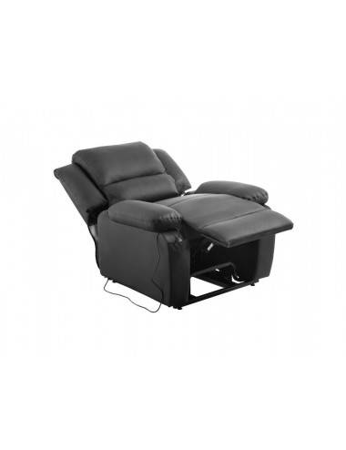 Fauteuil relax électrique noir en simili cuir