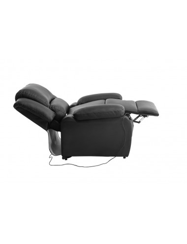 Fauteuil relax électrique noir en simili cuir