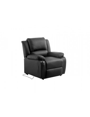 Fauteuil relax électrique noir en simili cuir