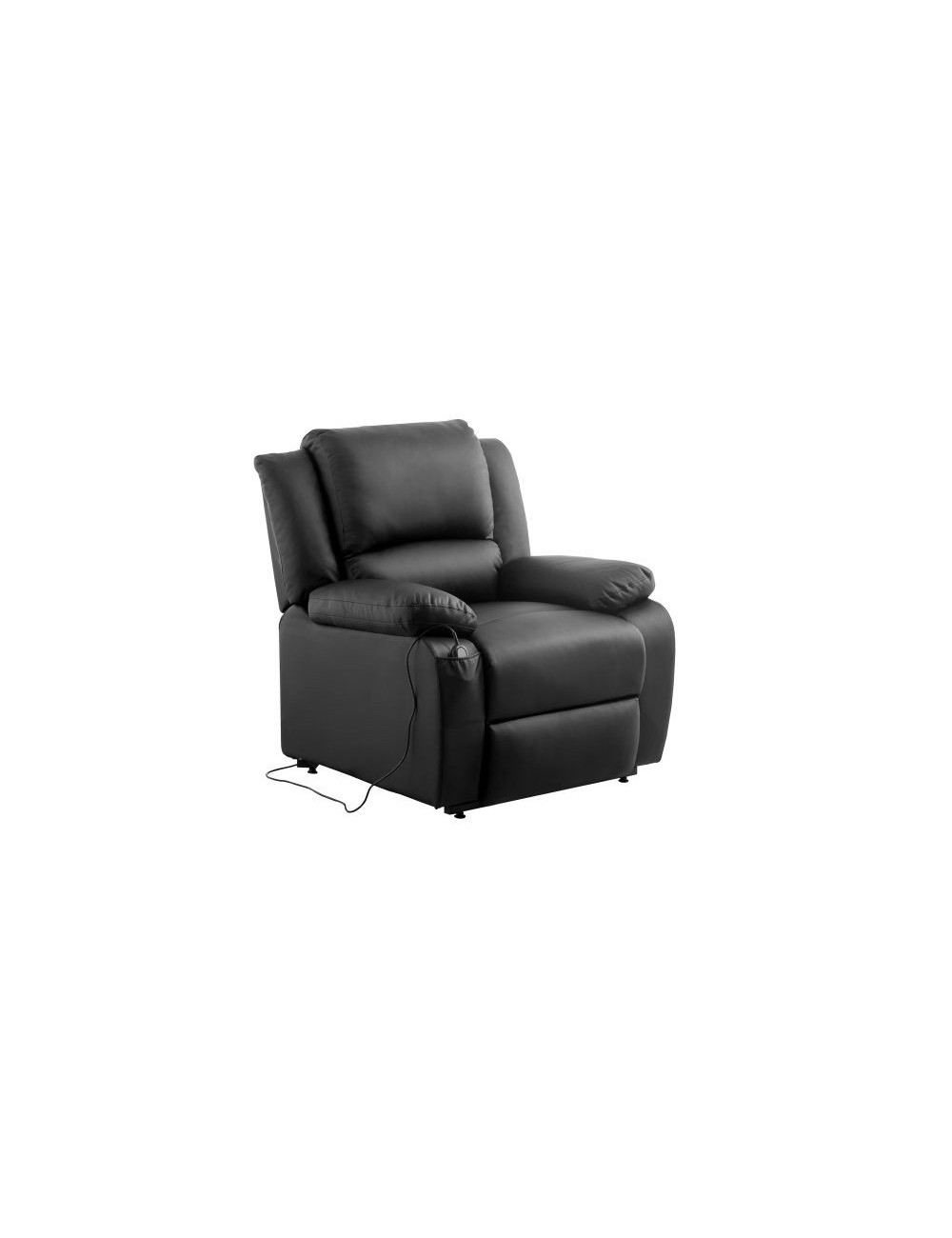 Fauteuil relax électrique noir en simili cuir