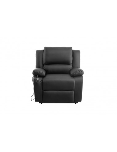 Fauteuil relax électrique noir en simili cuir