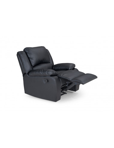 Fauteuil de relaxation manuel en simili - Noir