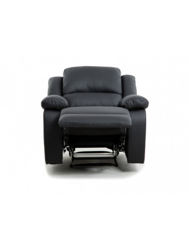 Fauteuil de relaxation manuel en simili - Noir