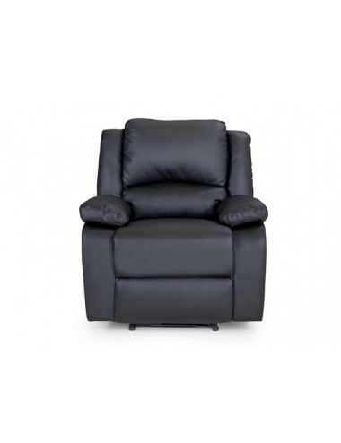 Fauteuil de relaxation manuel en simili - Noir