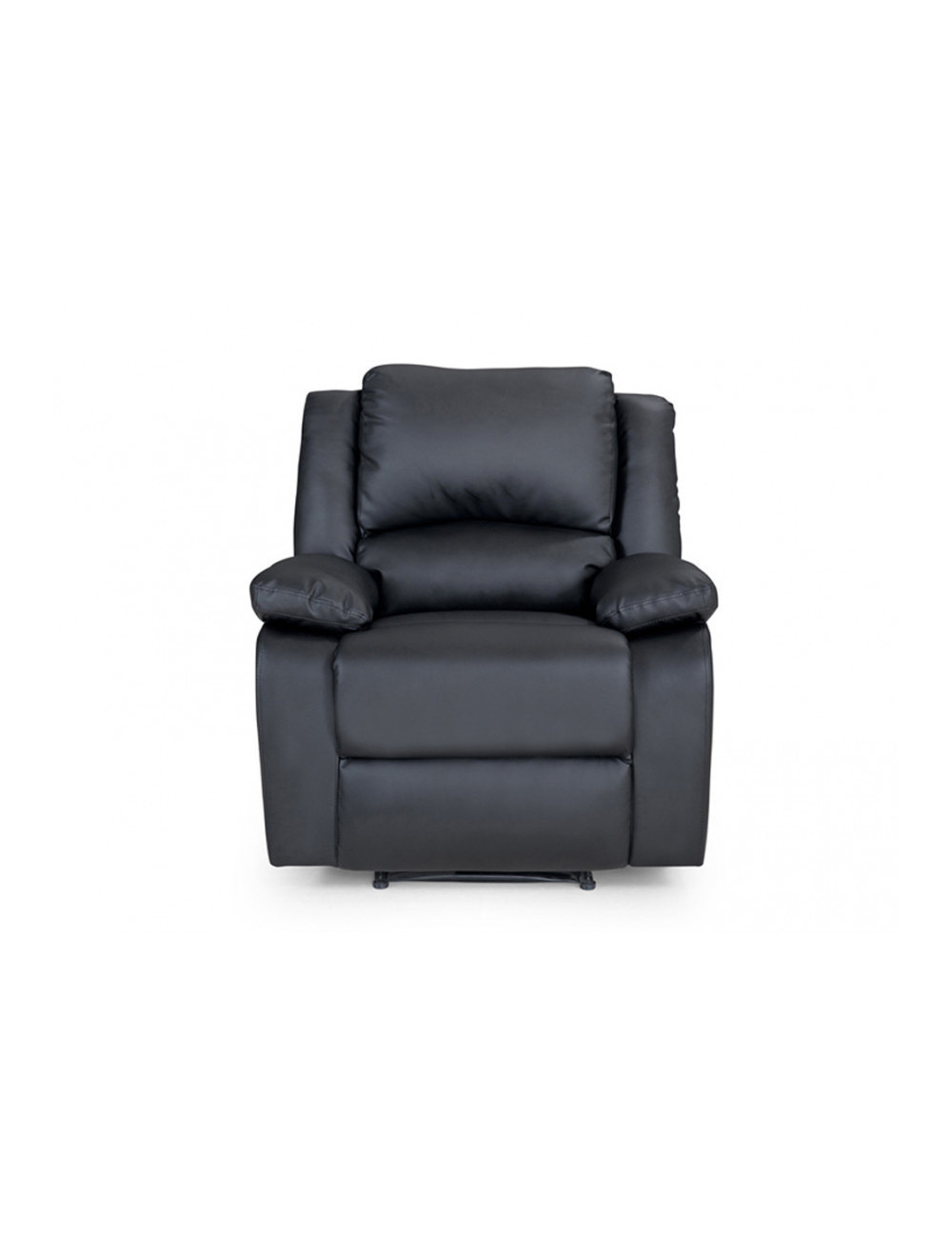 Fauteuil de relaxation manuel en simili - Noir