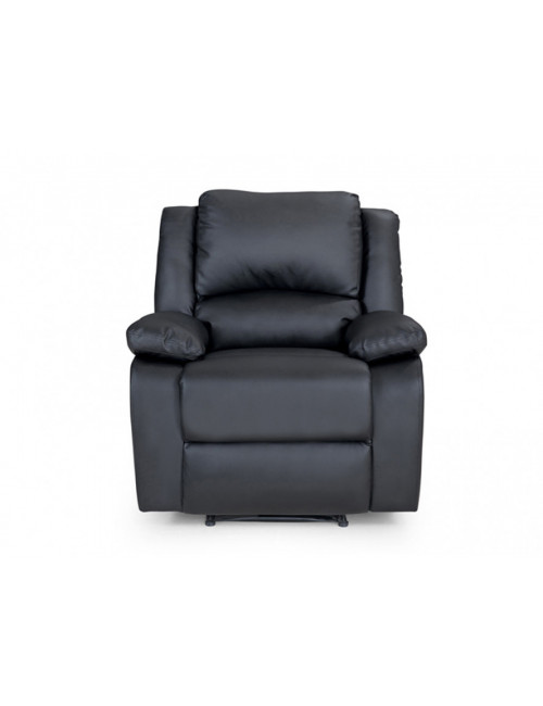 Fauteuil de relaxation manuel en simili - Noir