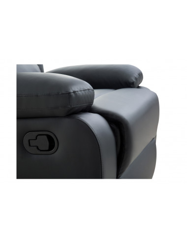 Fauteuil de relaxation manuel en simili - Noir