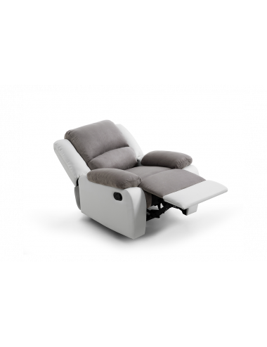 Fauteuil relax manuel - Gris/blanc