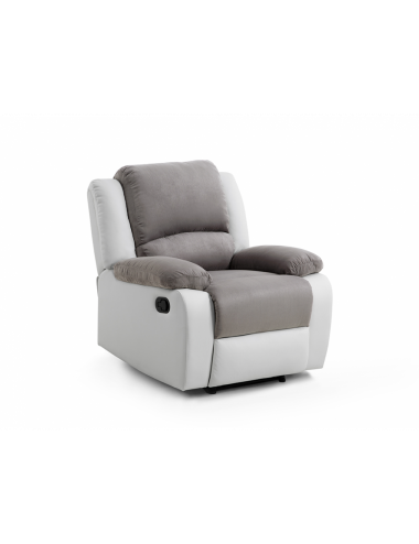 Fauteuil relax manuel - Gris/blanc