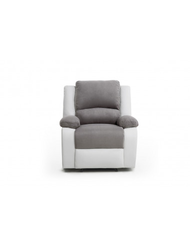 Fauteuil relax manuel - Gris/blanc